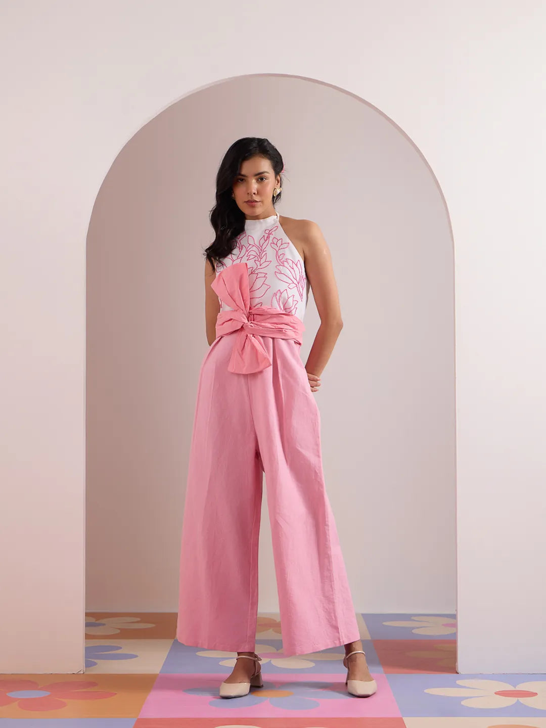 coral pink jumpsuit