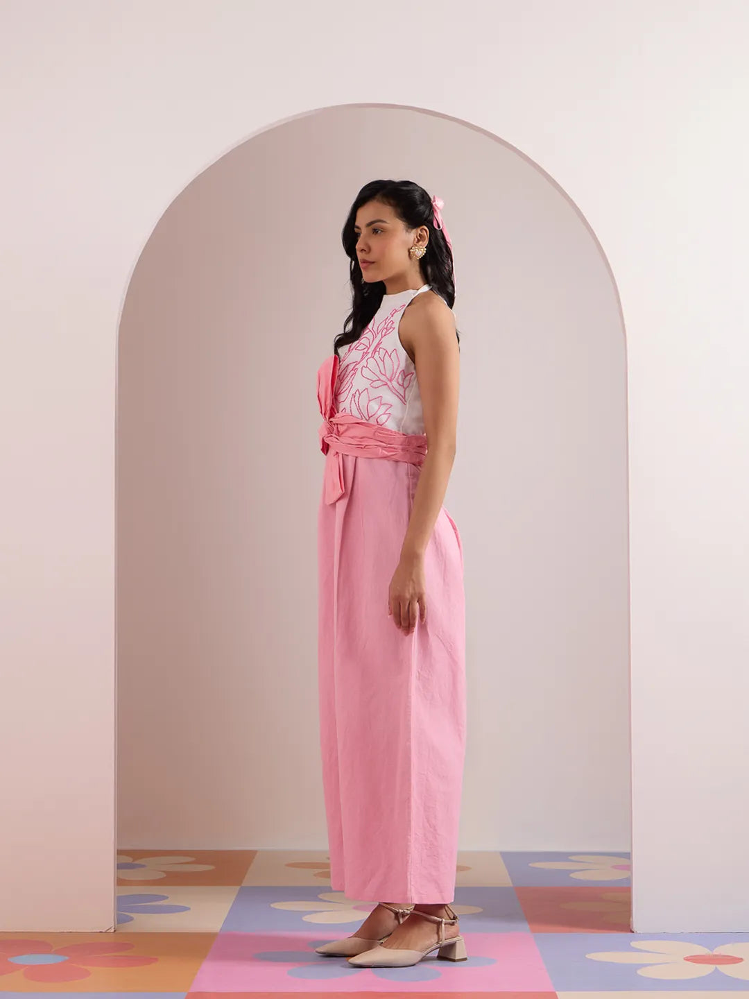 coral pink jumpsuit
