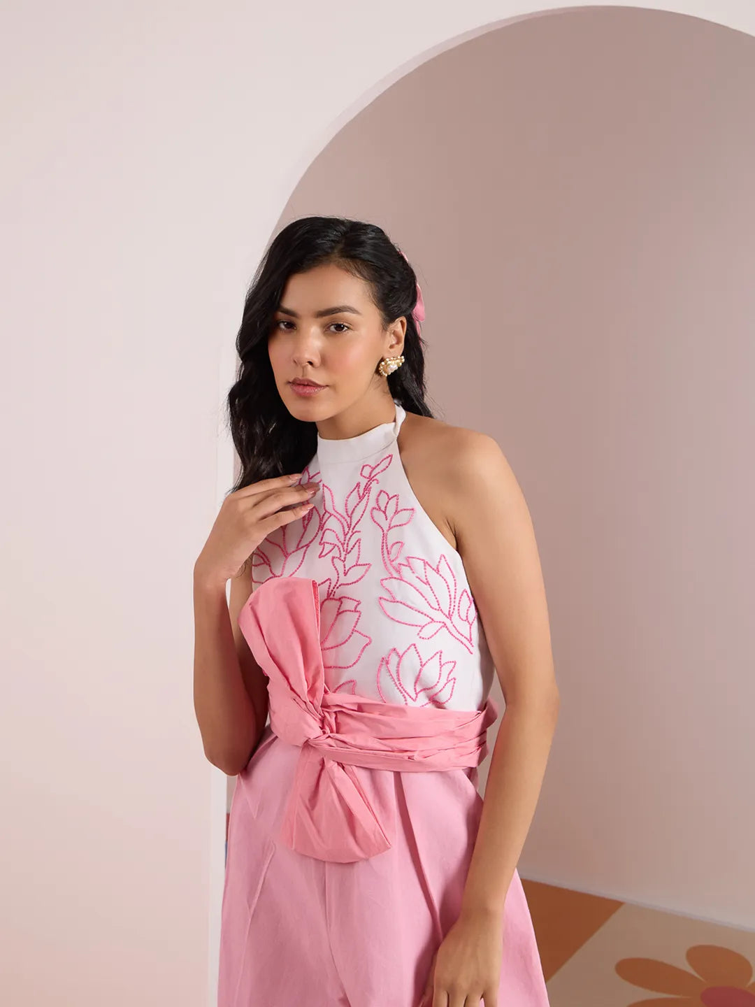 coral pink jumpsuit