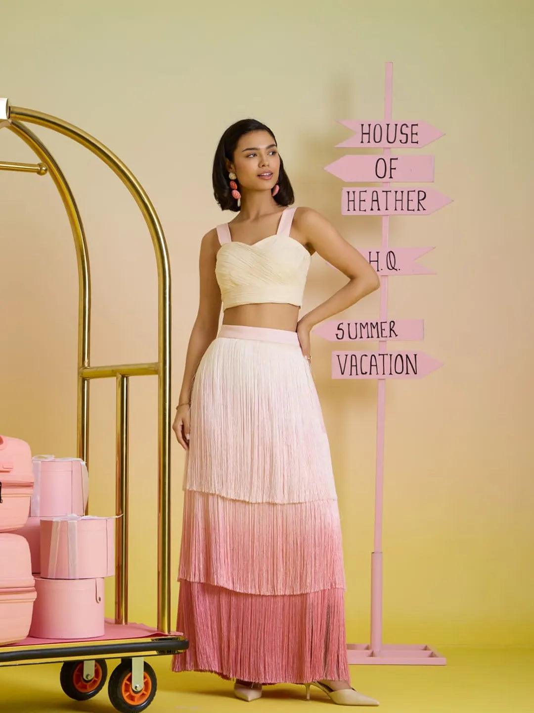 Rosé swirl skirt
