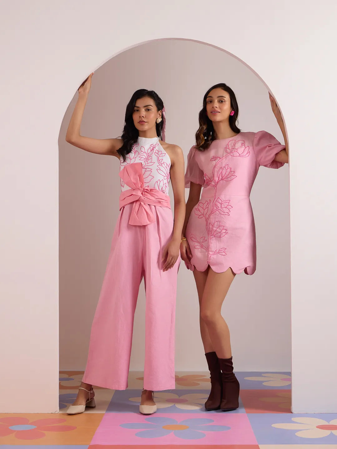coral pink jumpsuit