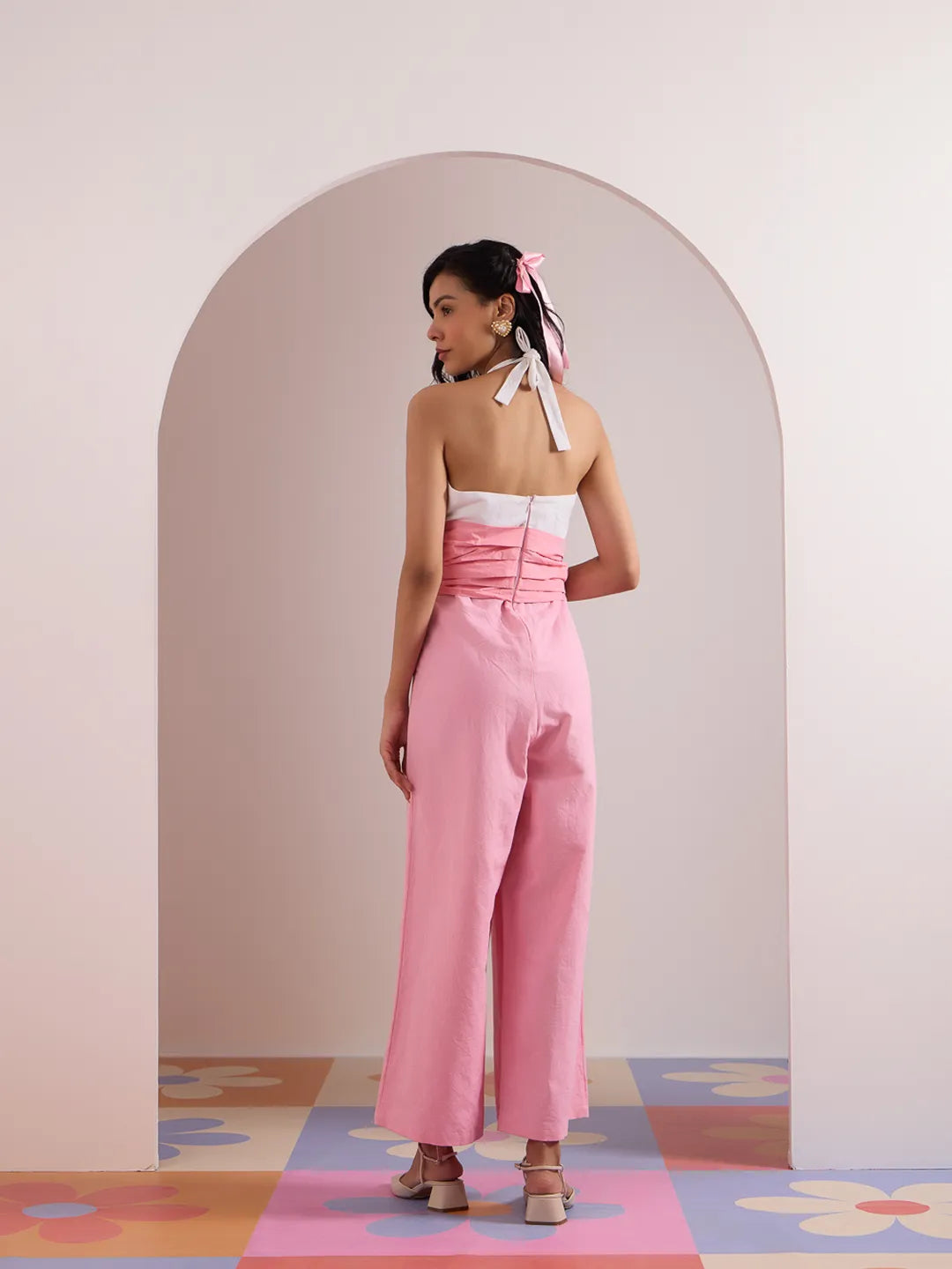coral pink jumpsuit