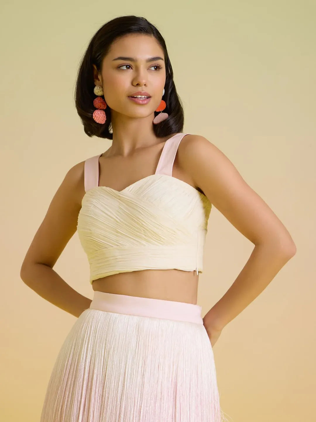 ivory ruched top
