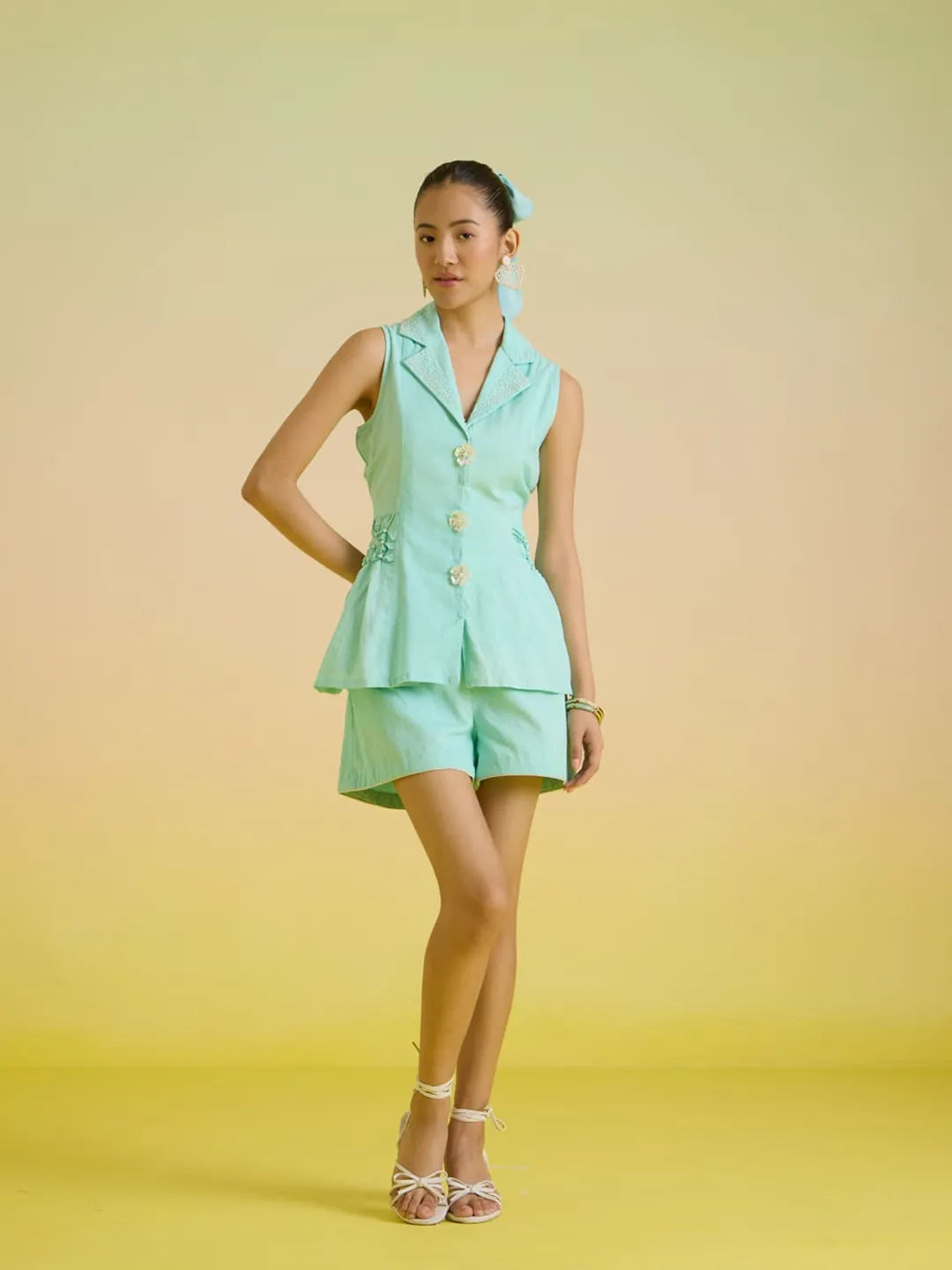 Mint-ini vest coord set