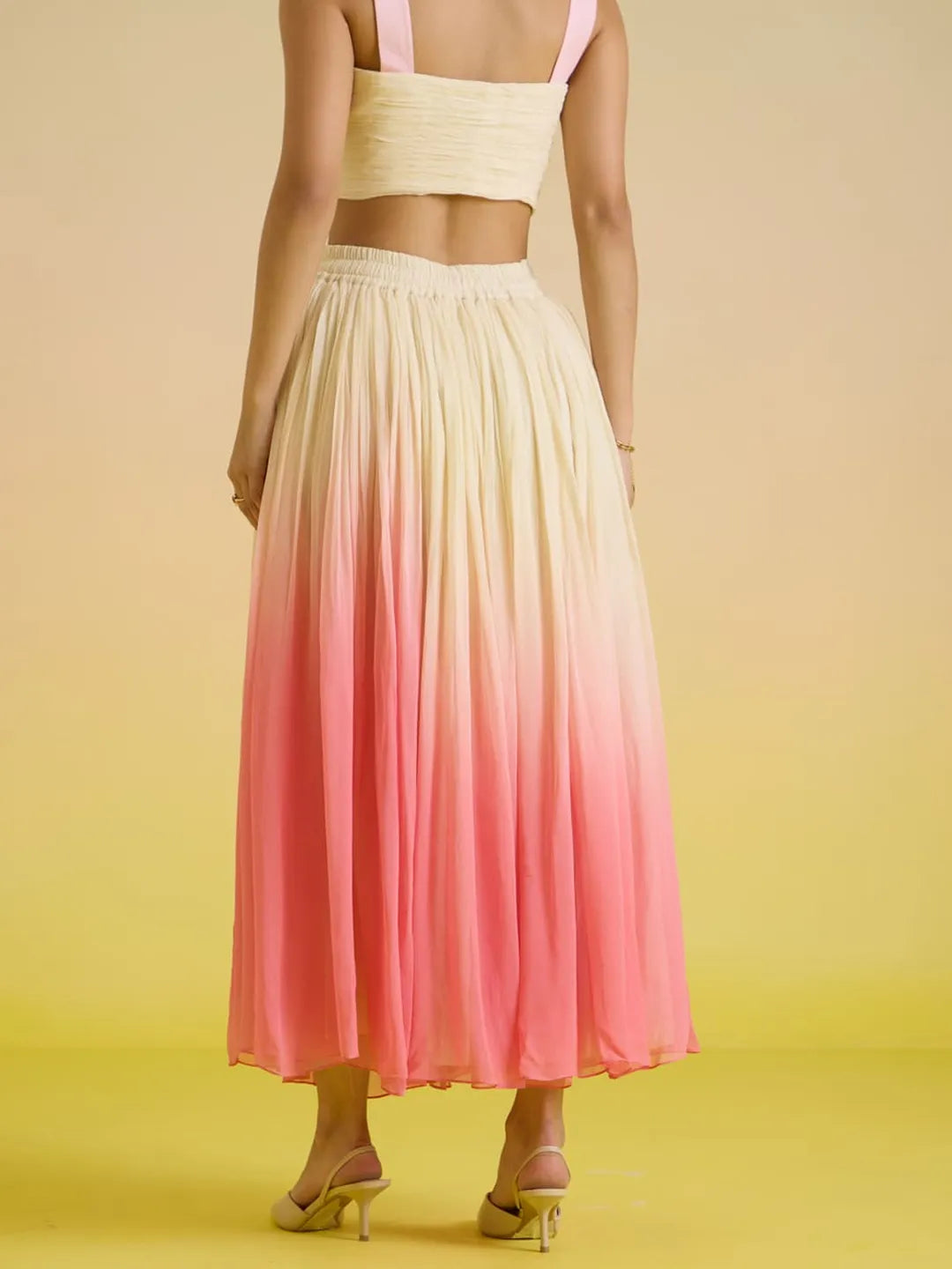 Rosé georgette skirt