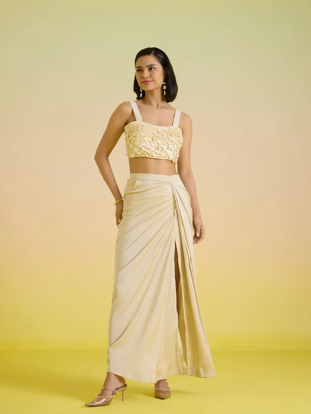 Ivory shell bustier set