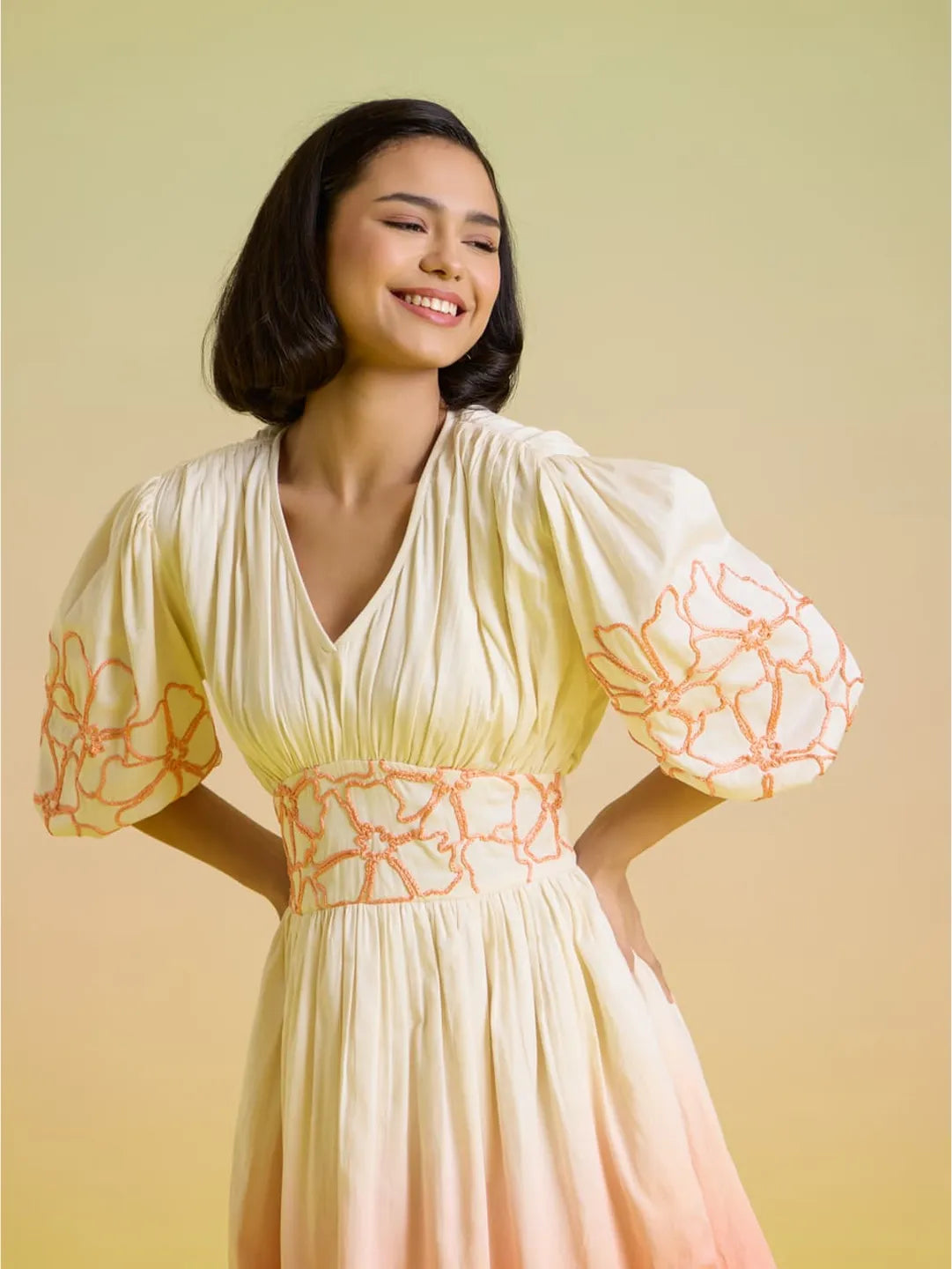 Sunset sorbet midi dress