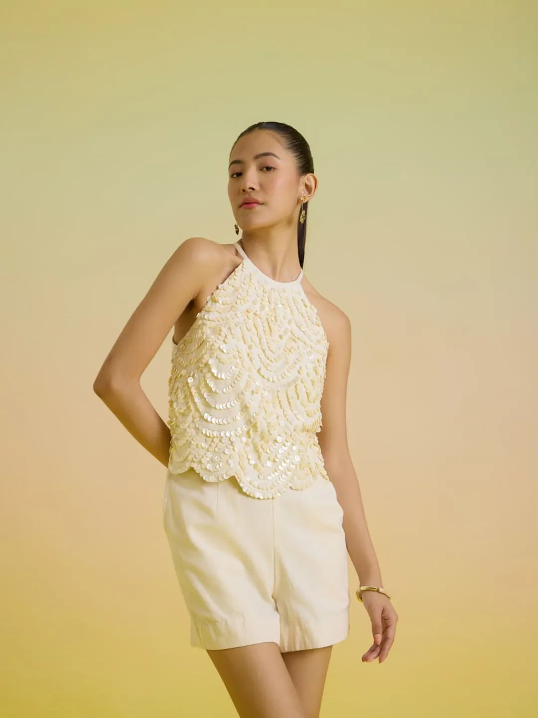 Ivory shell romper