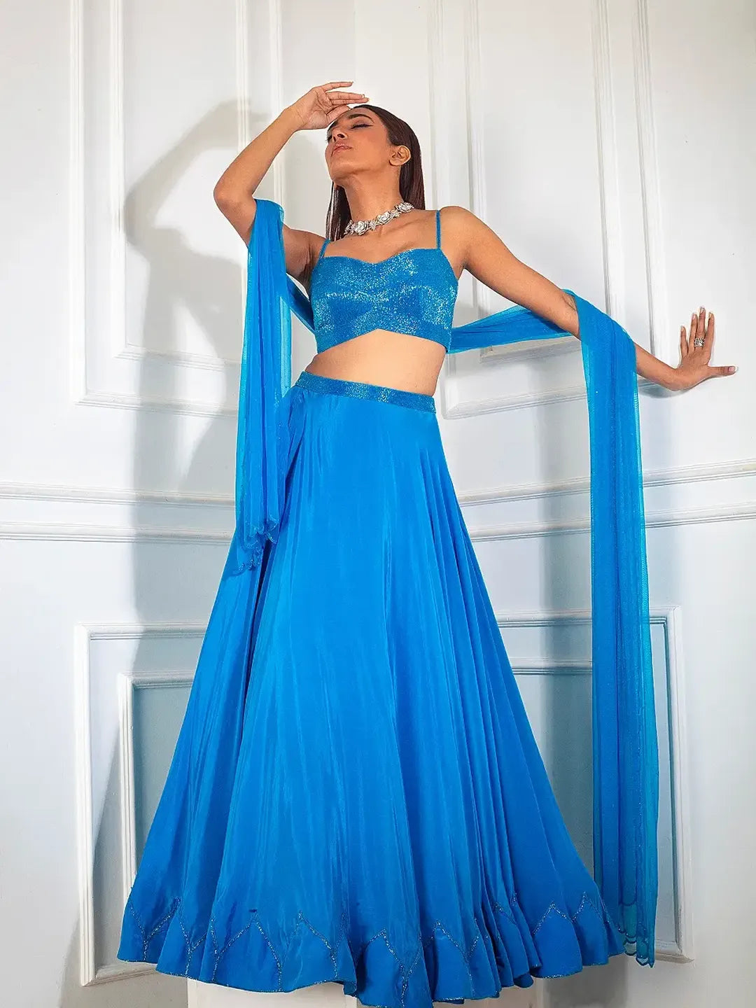 Teal Blue Lehenga Set