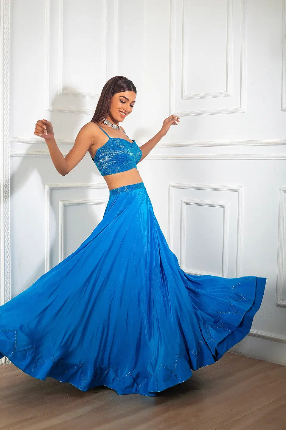 Teal Blue Lehenga Set