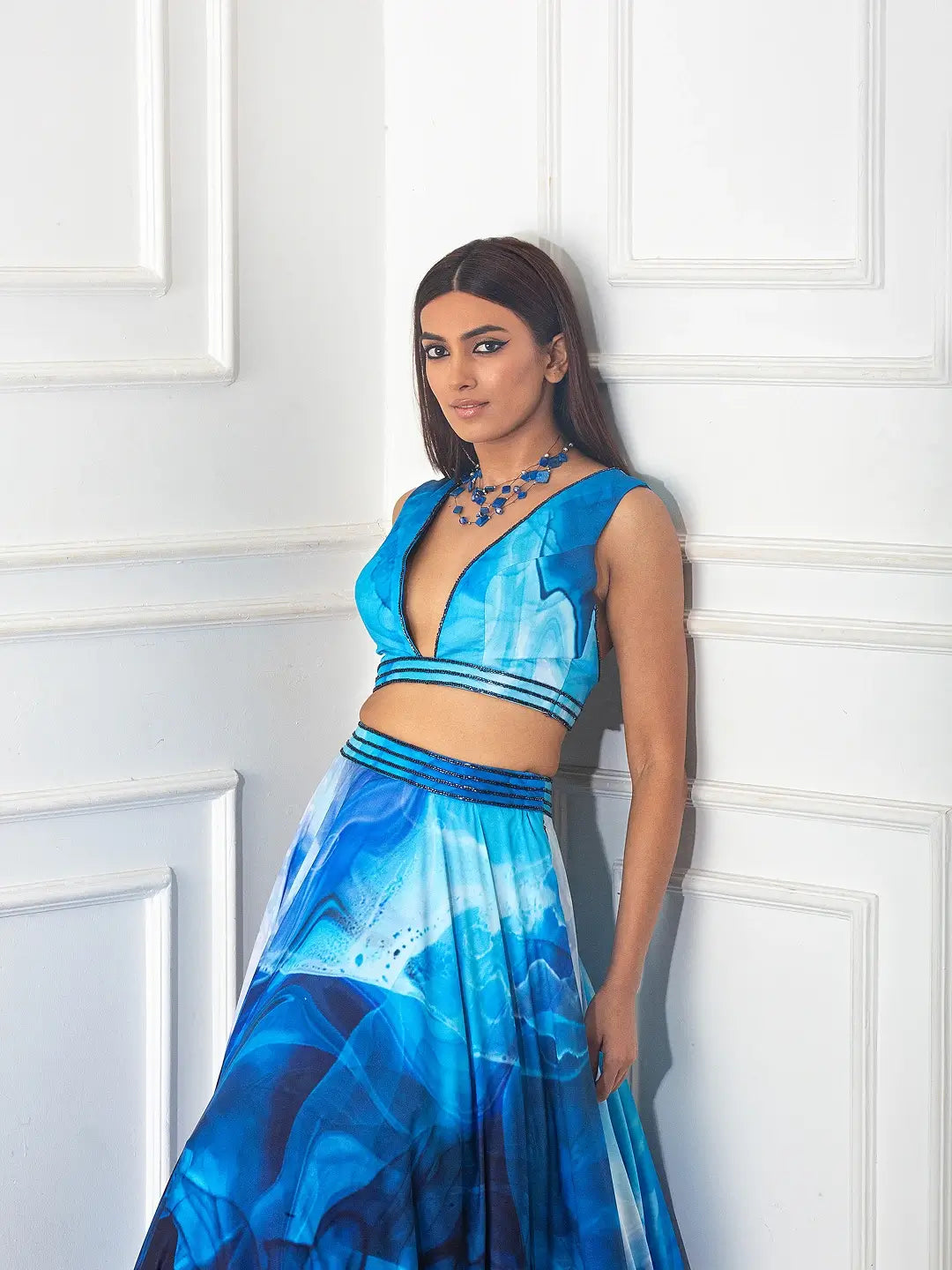 Twisted Printed Lehenga Set