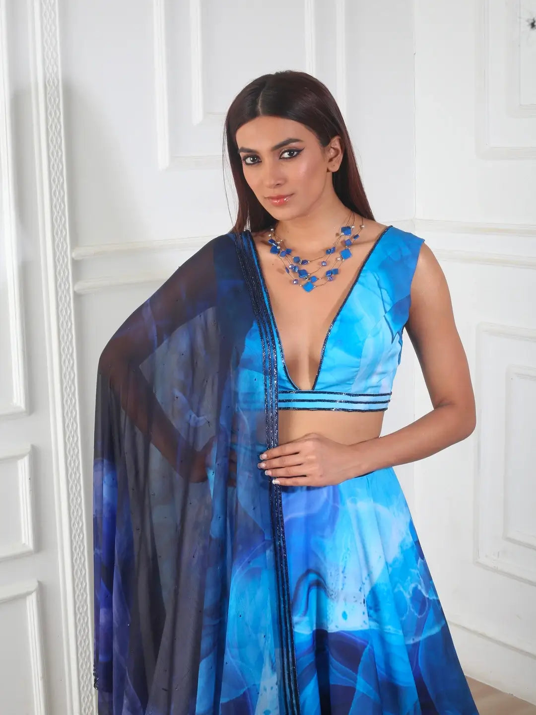 Twisted Printed Lehenga Set