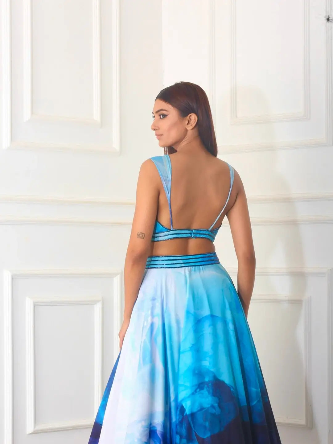 Twisted Printed Lehenga Set