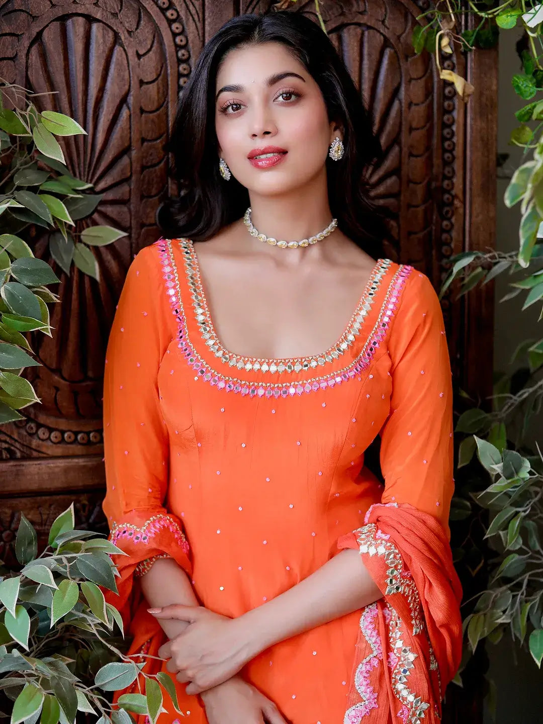 Orange Sharara Set