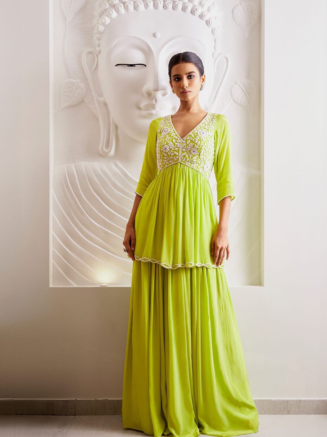 Parrot Green Kurti Set