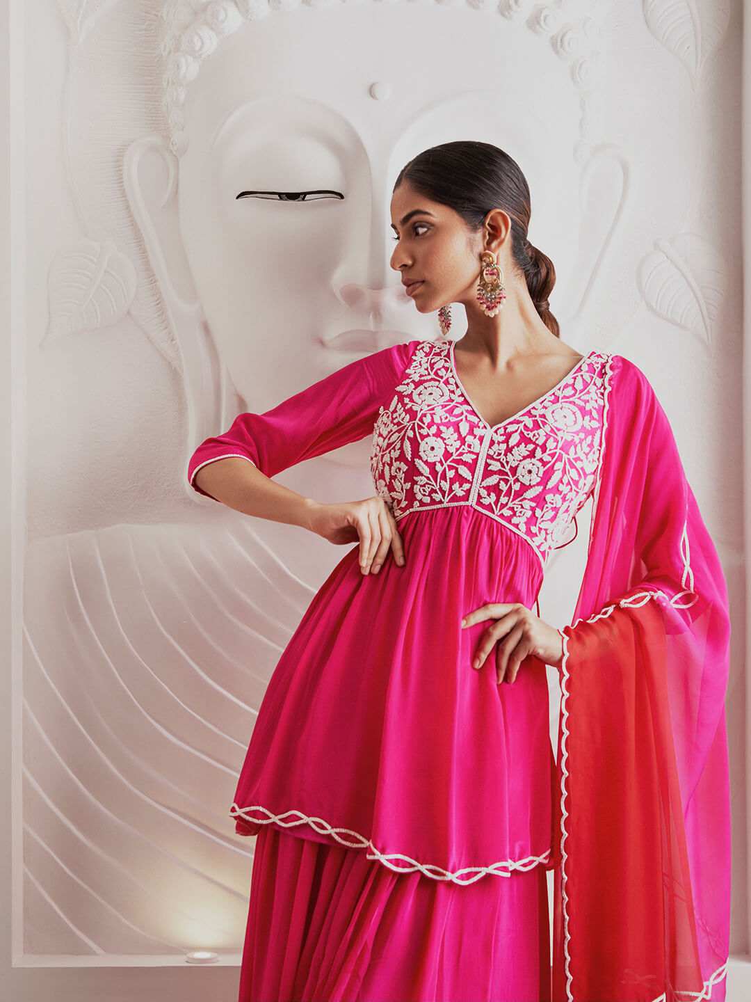 Fuchsia Pink Kurti Set
