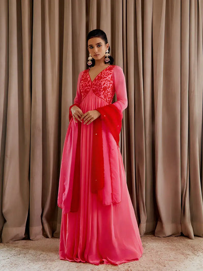 Bubblegum Pink Anarkali Set