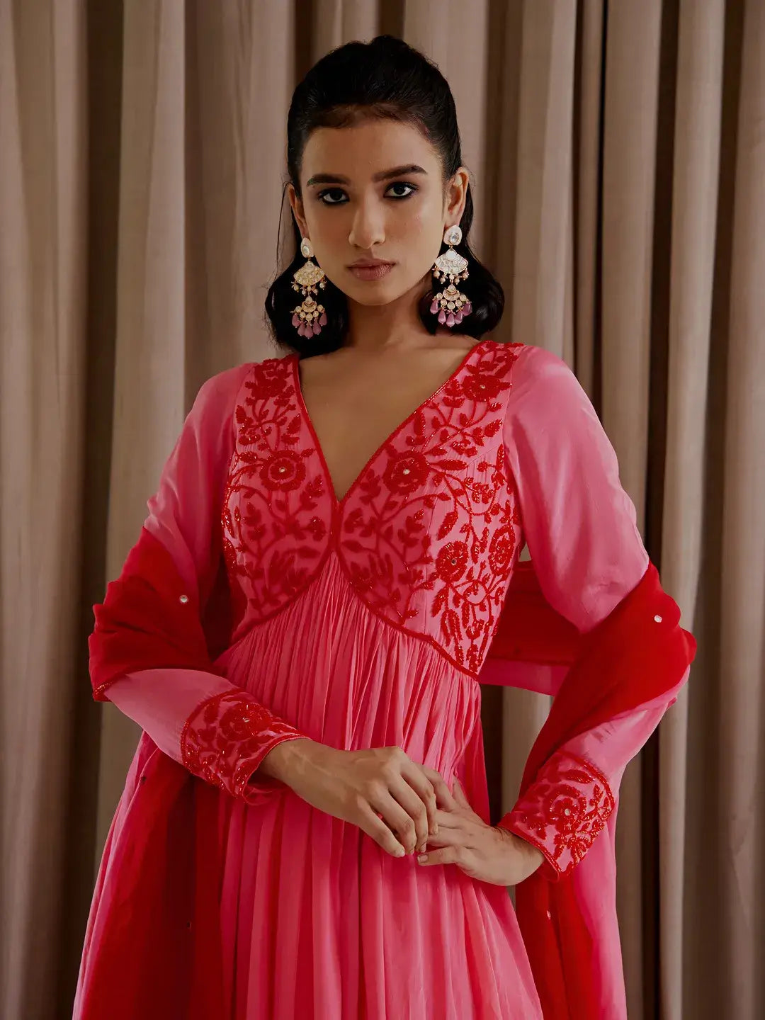 Bubblegum Pink Anarkali Set
