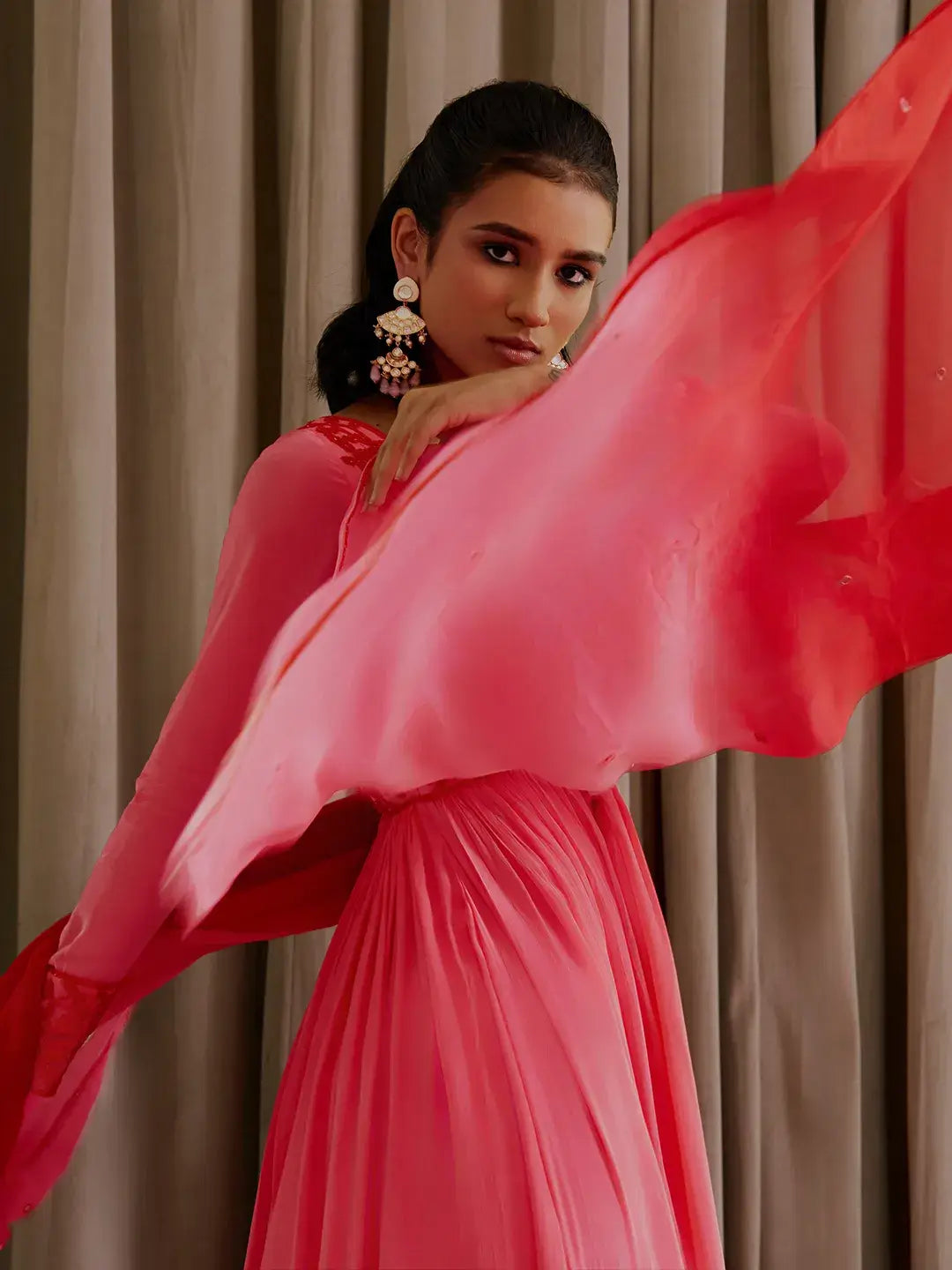 Bubblegum Pink Anarkali Set