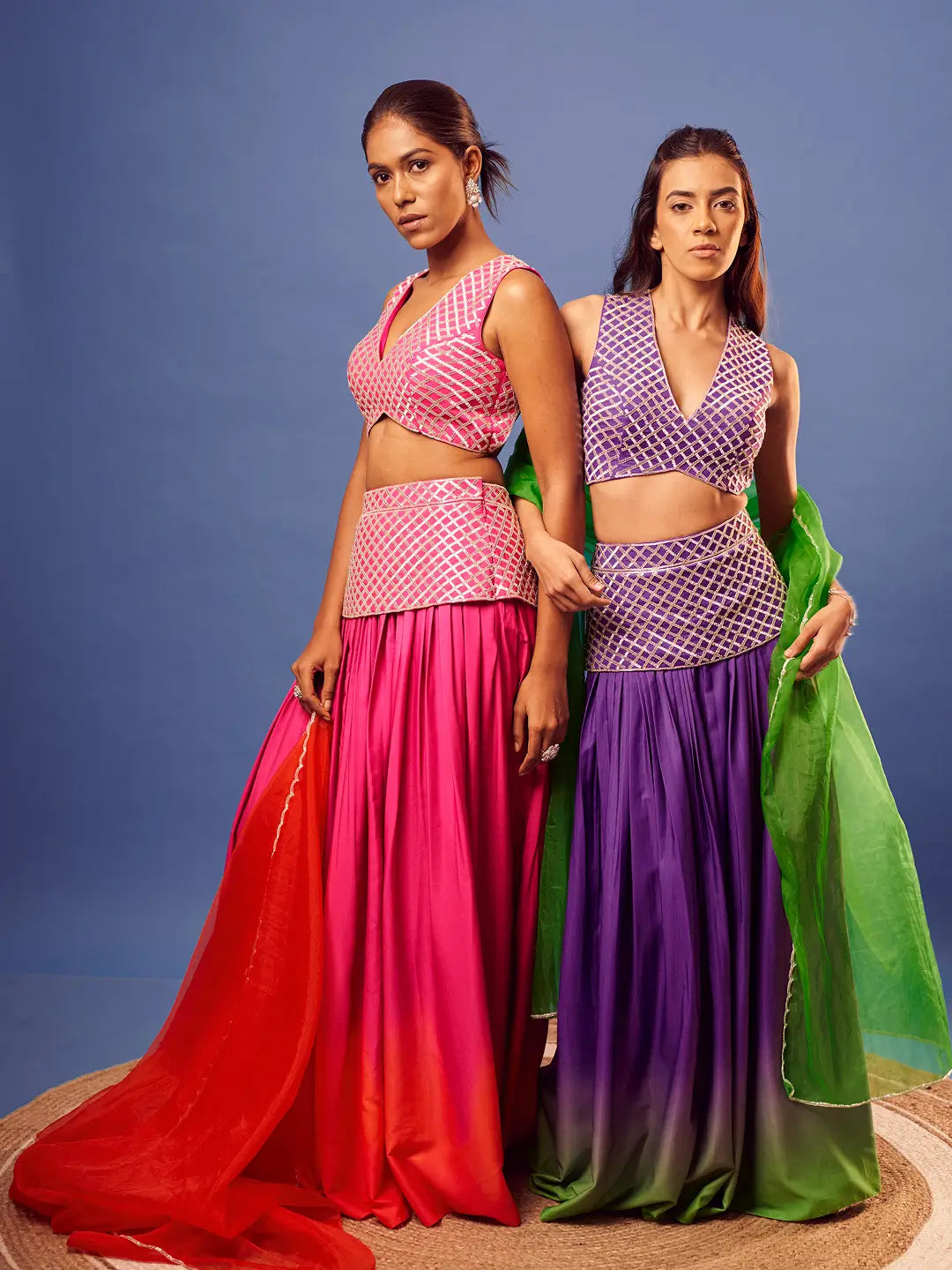Pink-Orange Ombre Jasmine Set