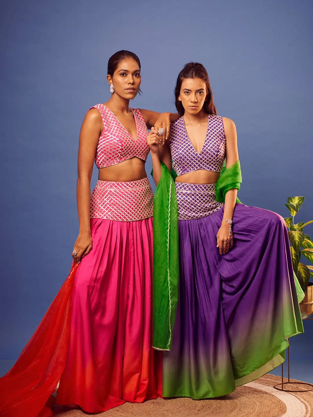 Pink-Orange Ombre Jasmine Set