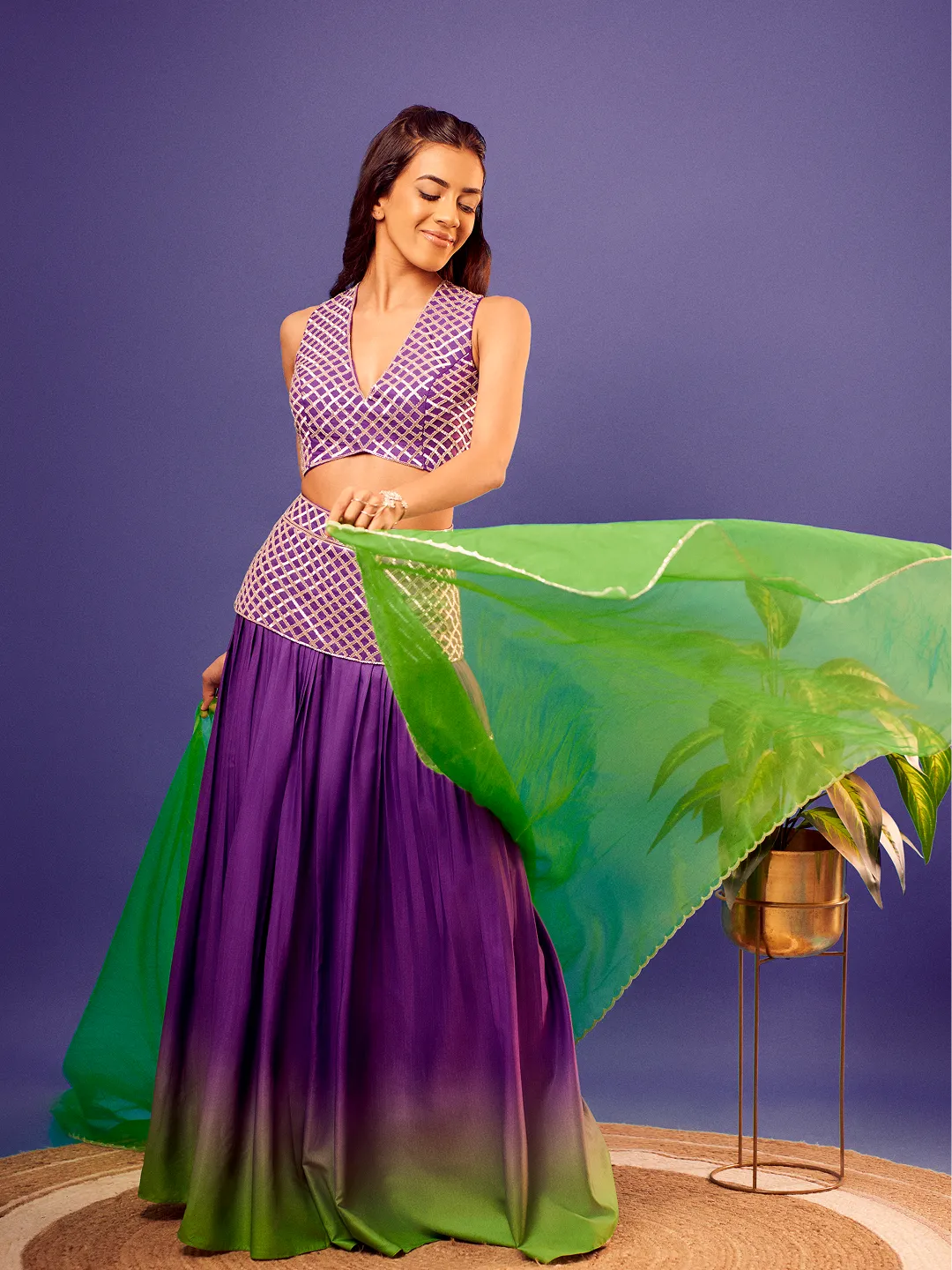 Purple-Green Ombre Jasmine Set