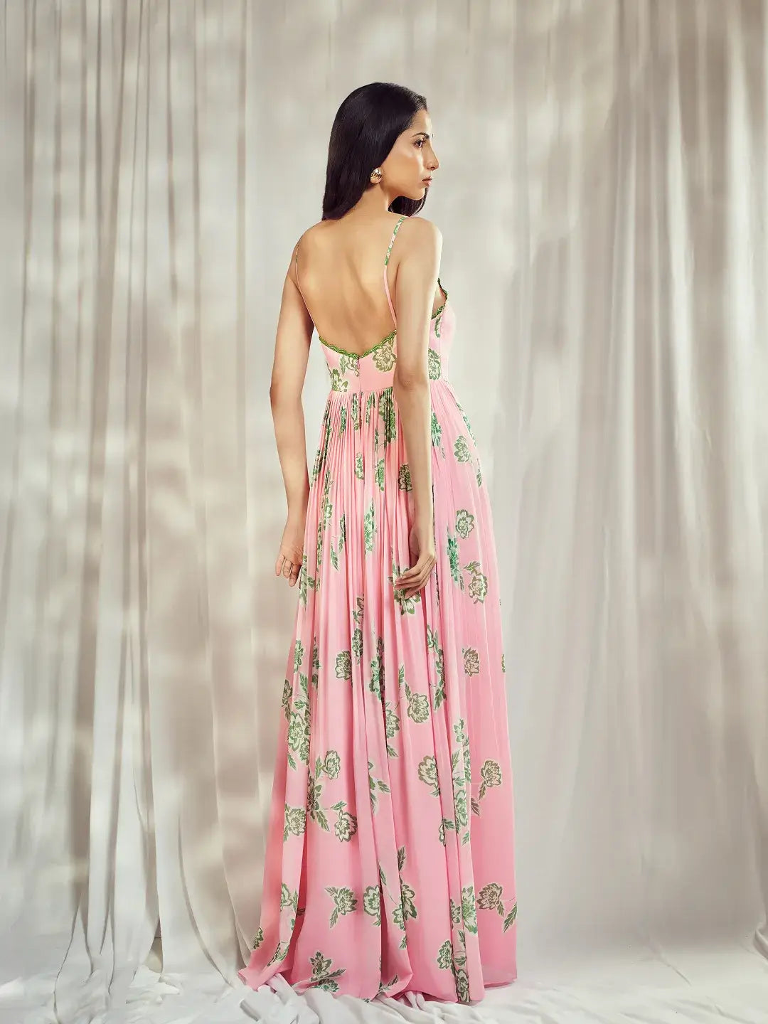 Baby Pink Strappy Anarkali Set
