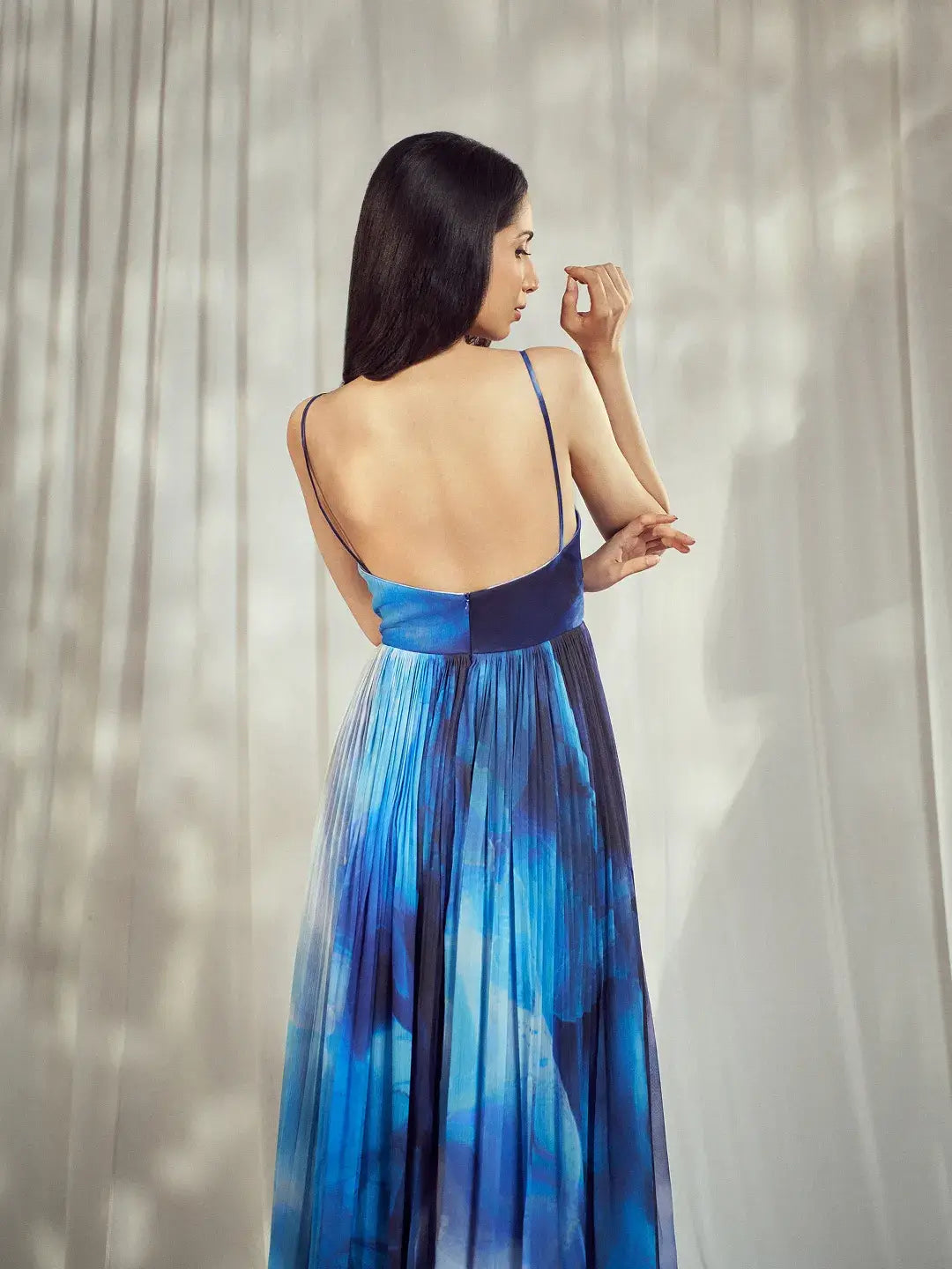 Blue Print Strappy Anarkali Set