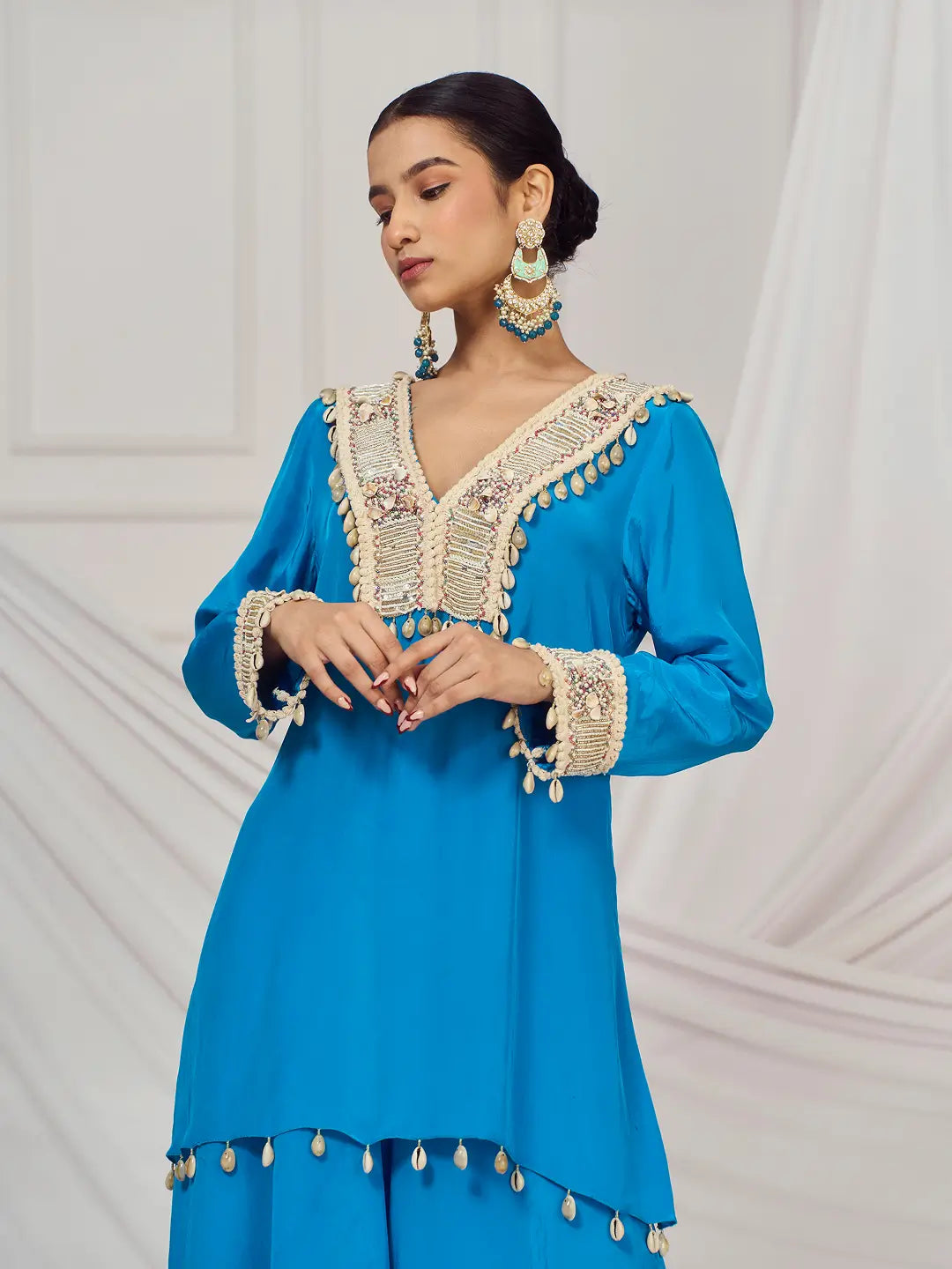 Teal Blue Kaftan Set