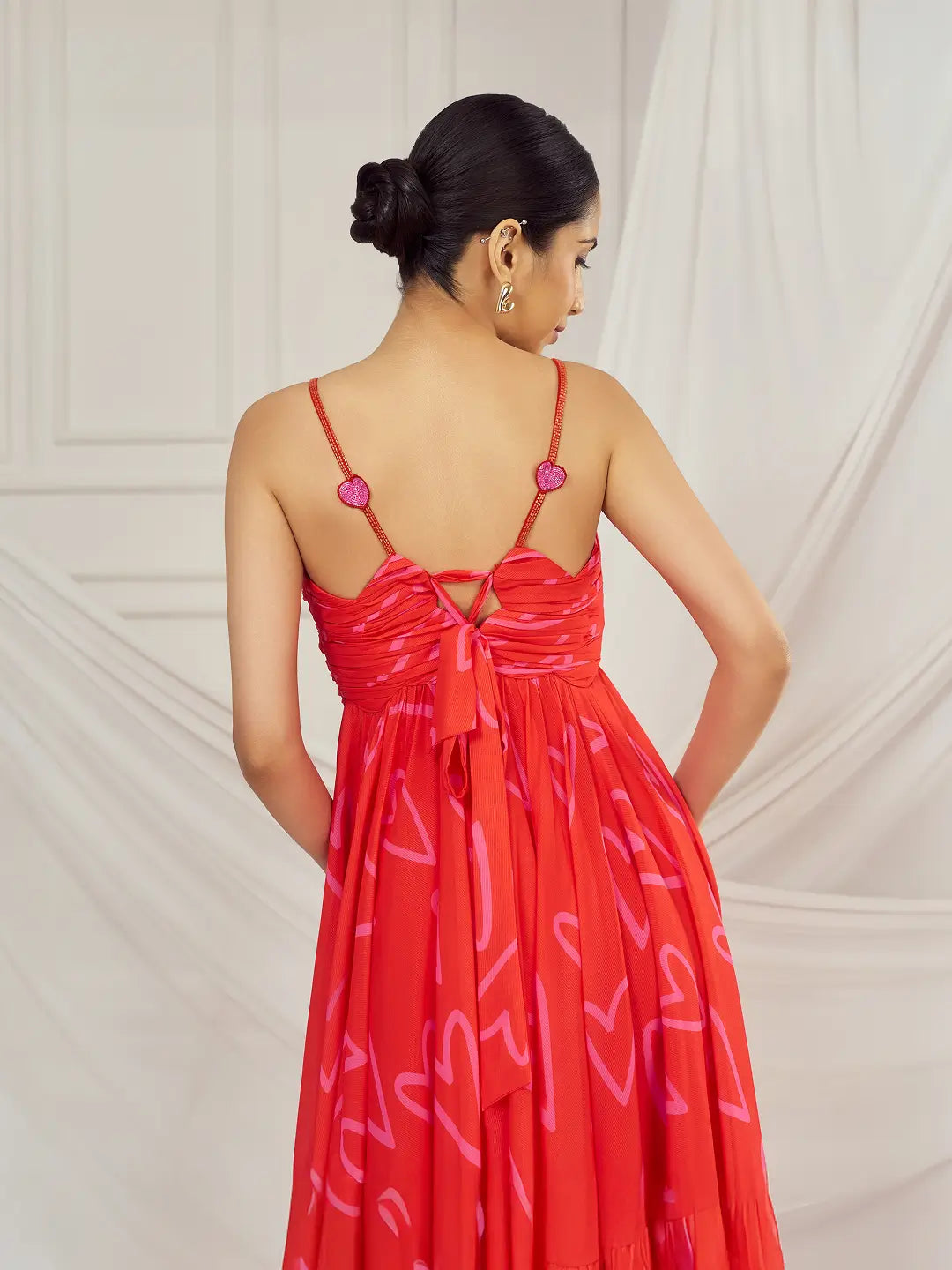 Red Heart High-Low Strappy Dress