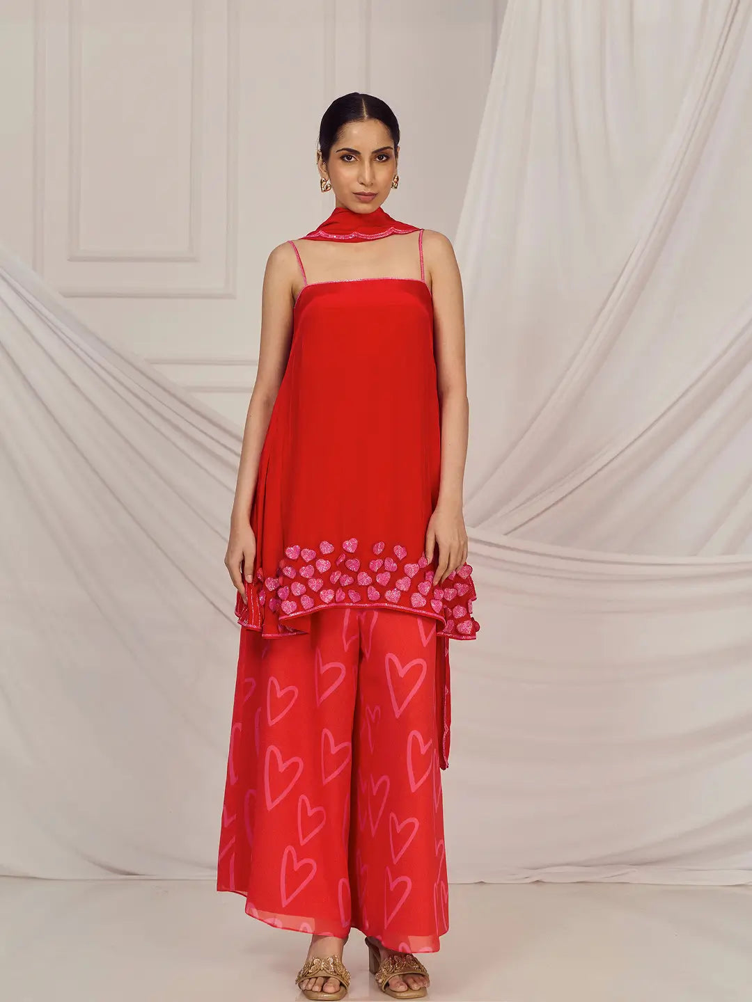Red 3D Heart Co-ord Set