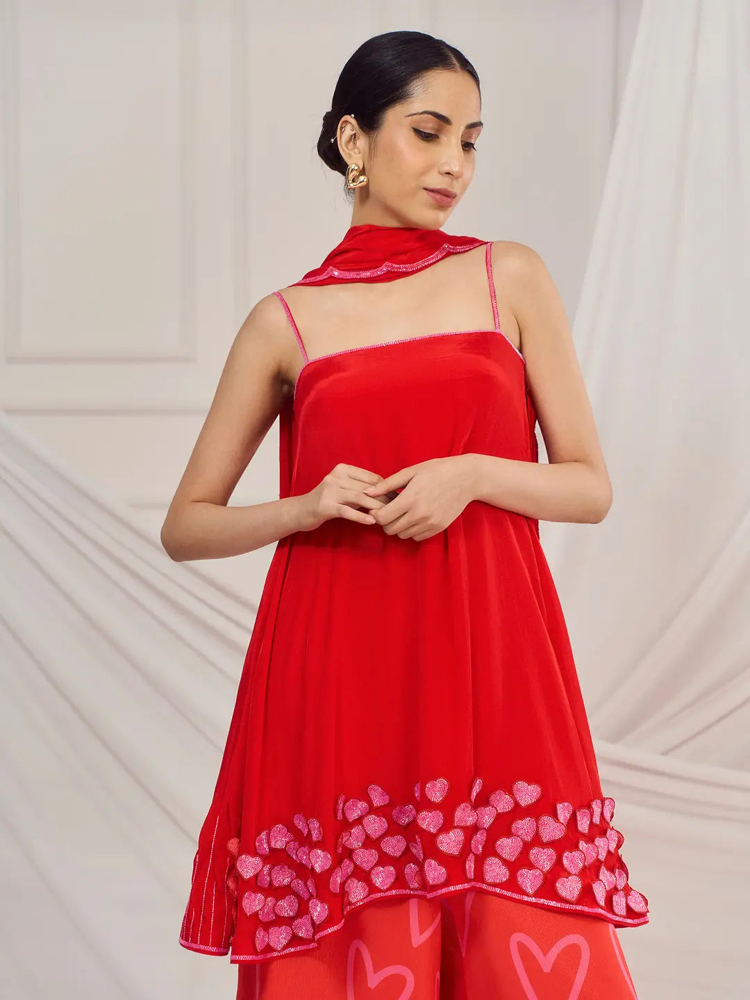 Red 3D Heart Co-ord Set