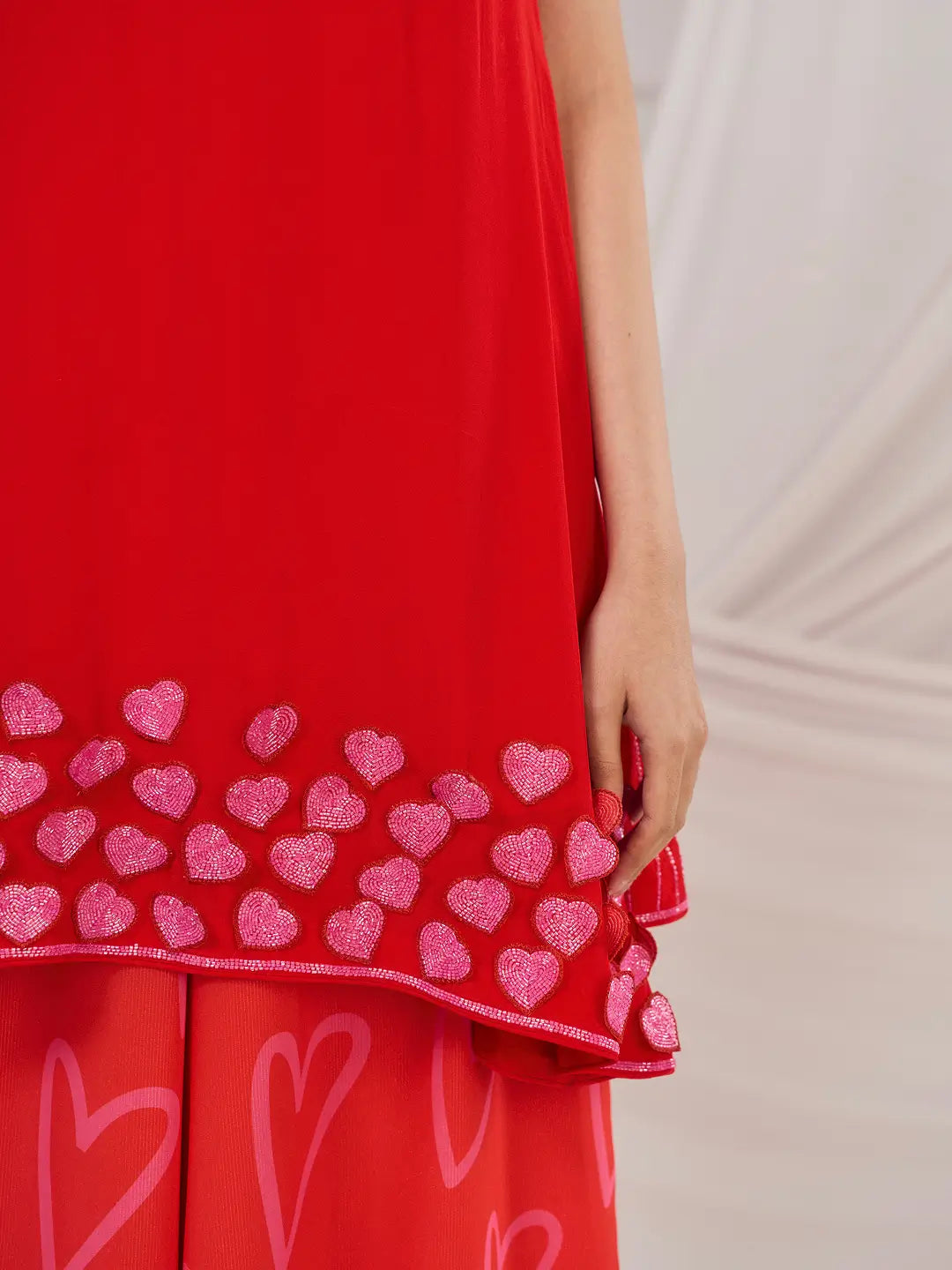 Red 3D Heart Co-ord Set