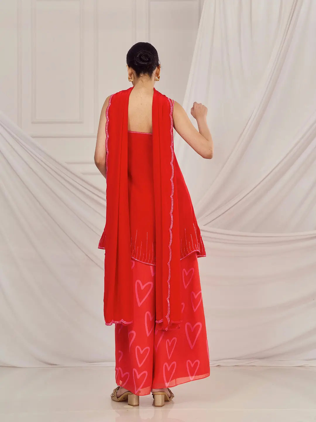 Red 3D Heart Co-ord Set