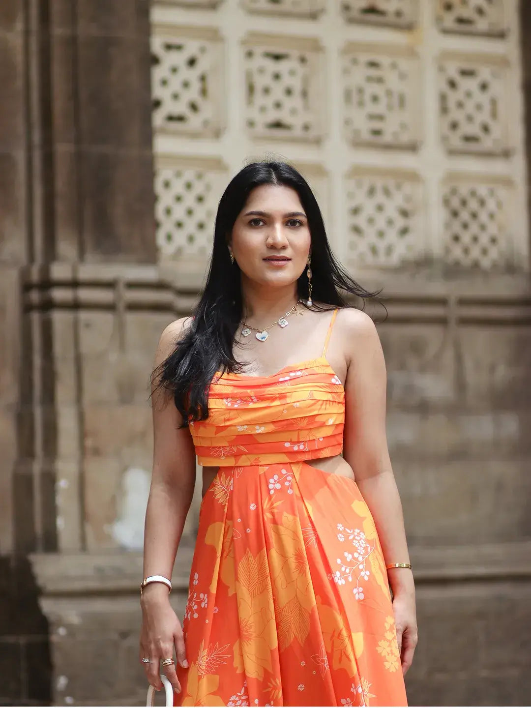 Yellow/Orange Printed Jumpsuit