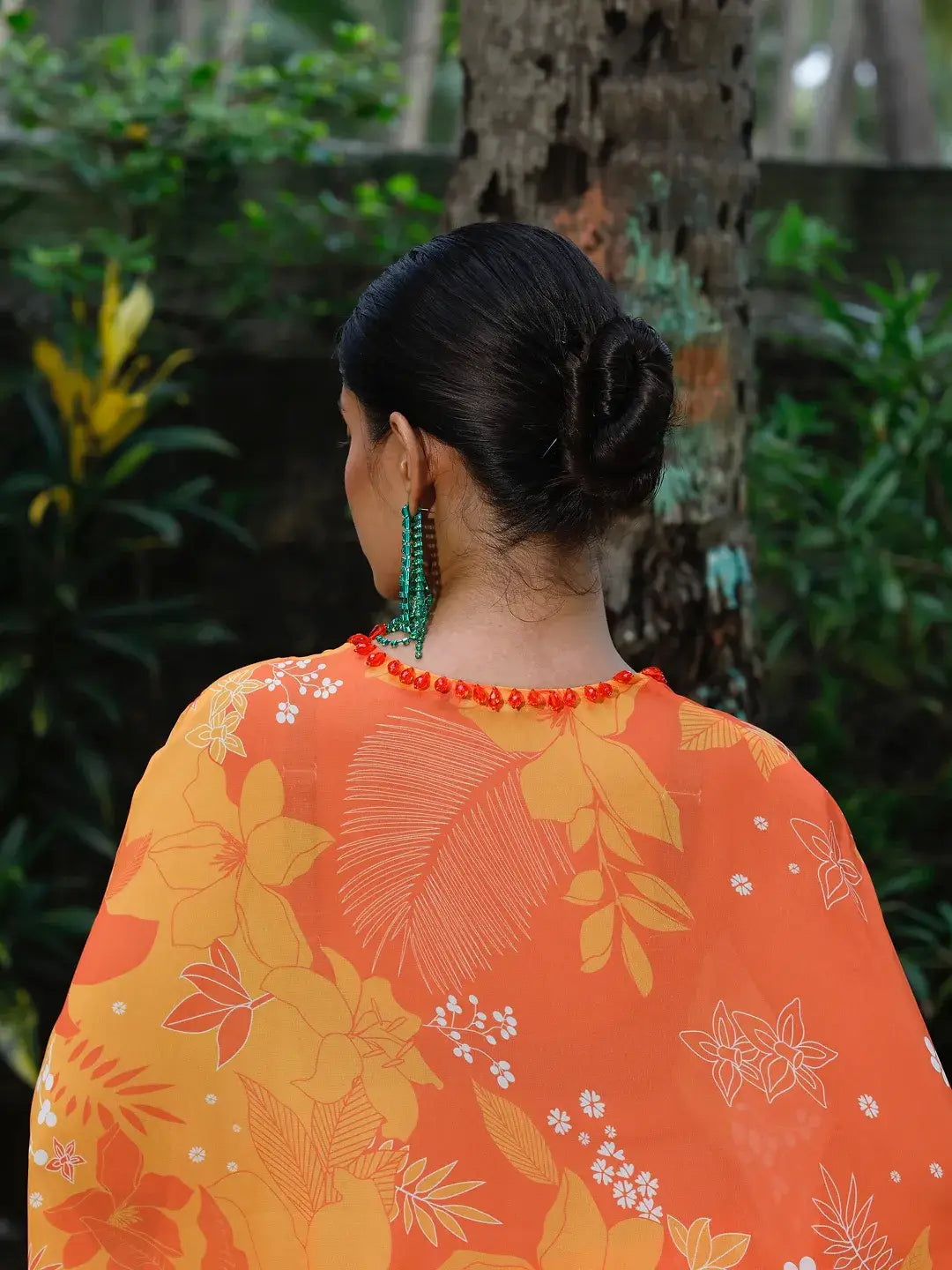 Yellow/Orange Printed Kaftan Set