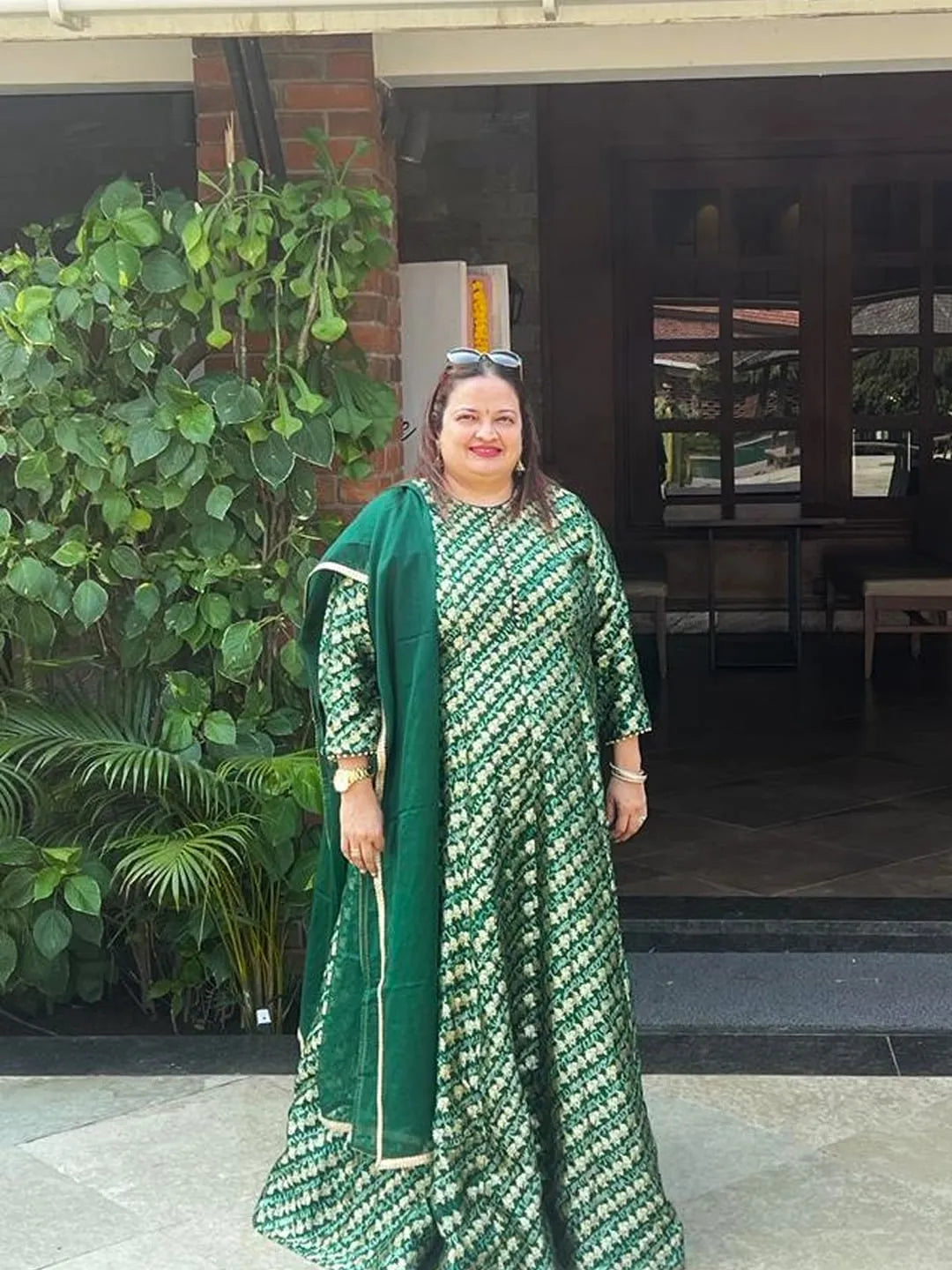 Plus size Pure silk anarkali gown