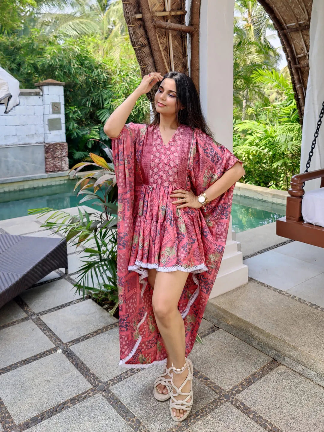 Asymmetric resort wear dress