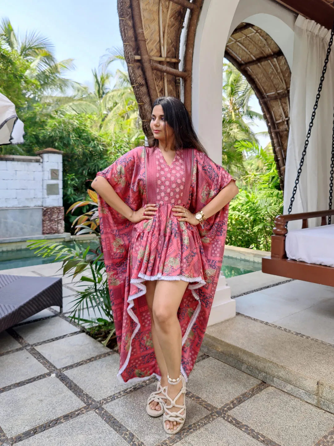 Asymmetric resort wear dress