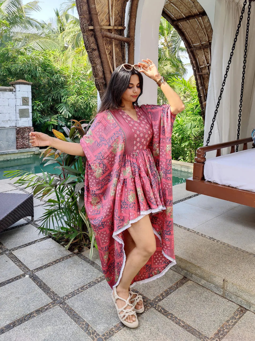 Asymmetric resort wear dress