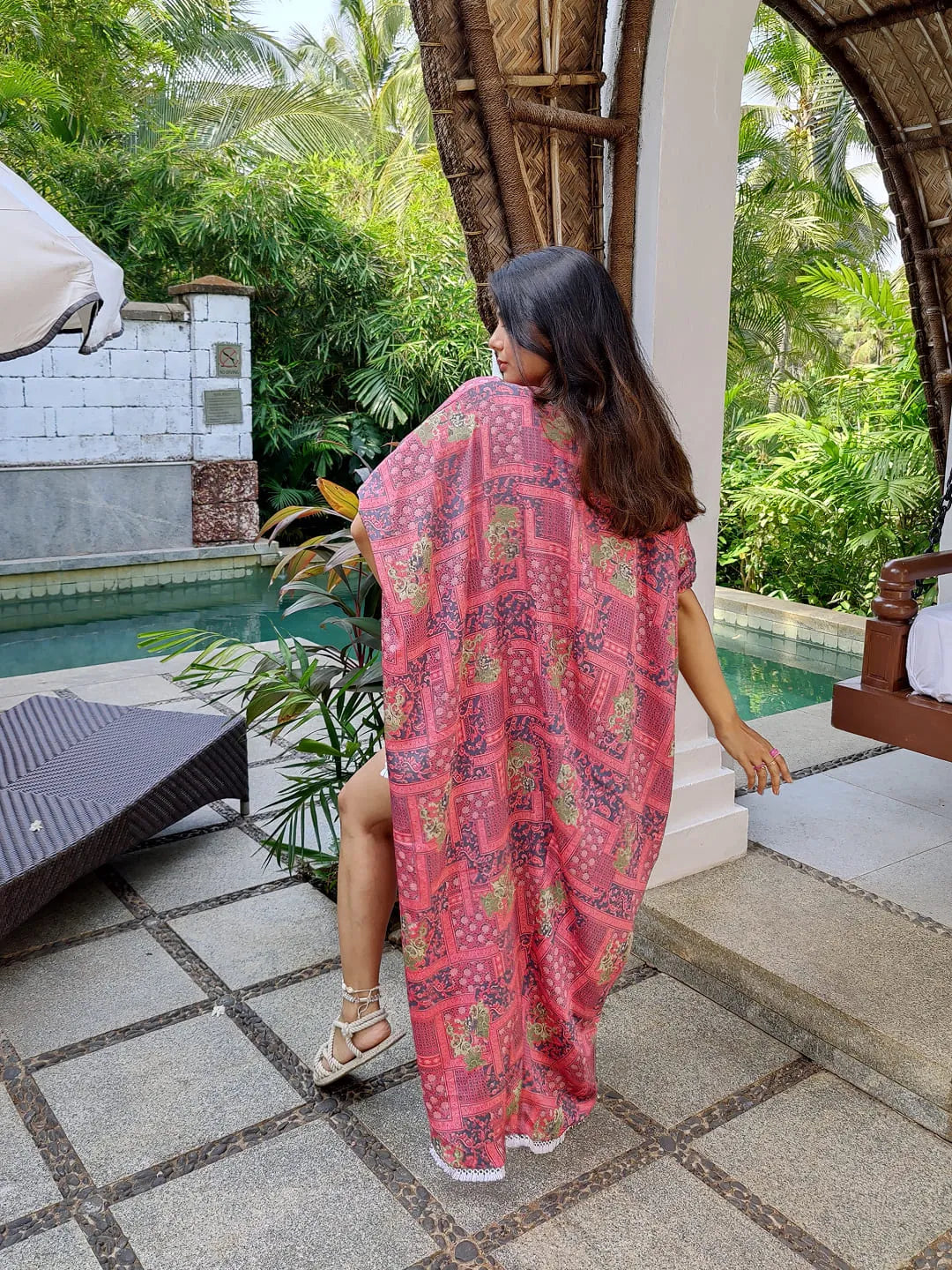 Asymmetric resort wear dress
