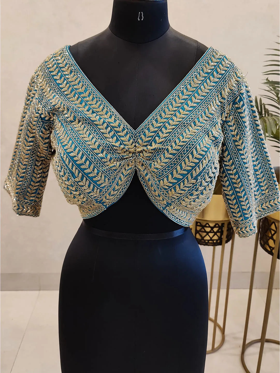 Turquoise cut-dana blouse