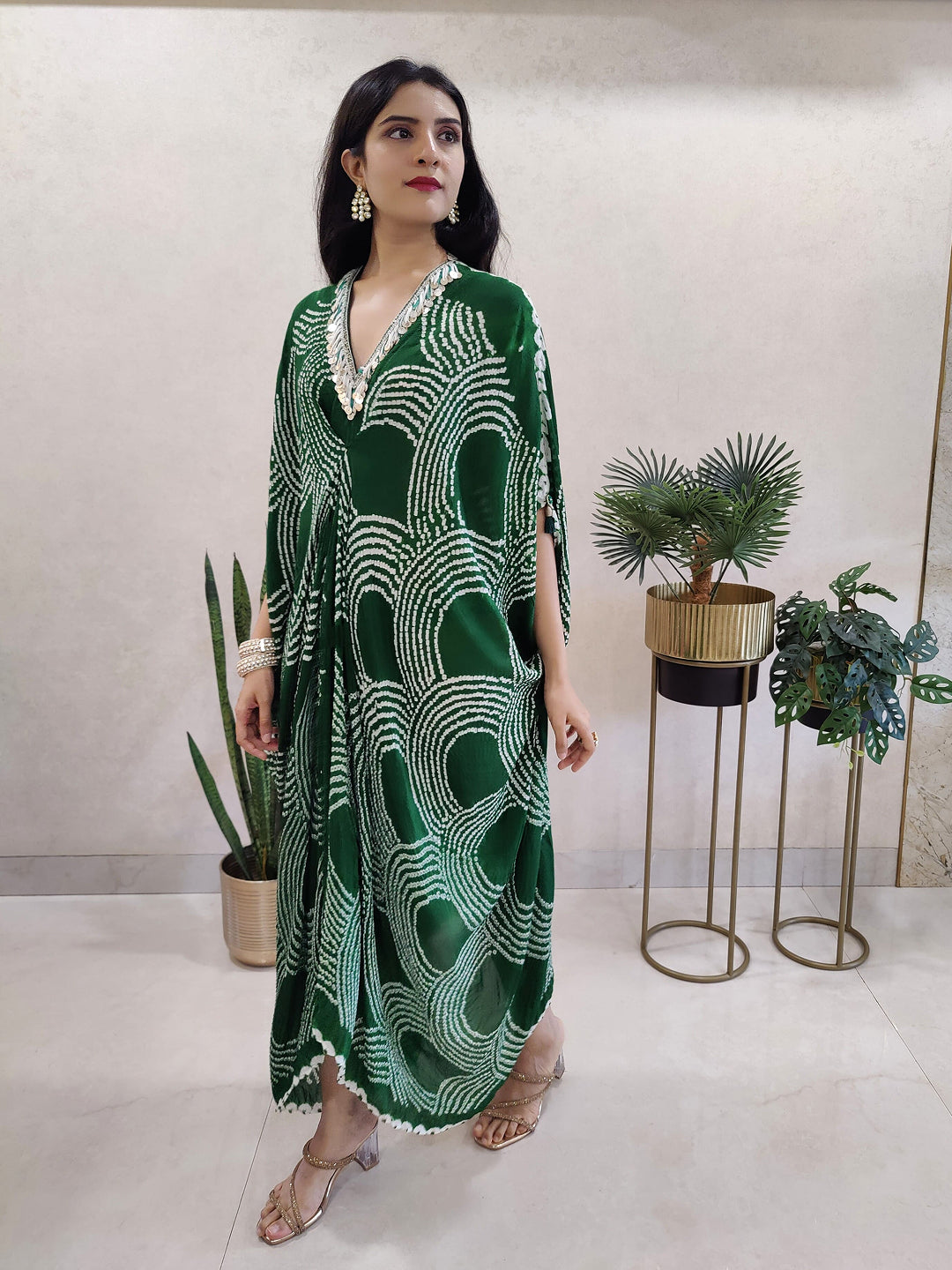 Bandhani draped dress