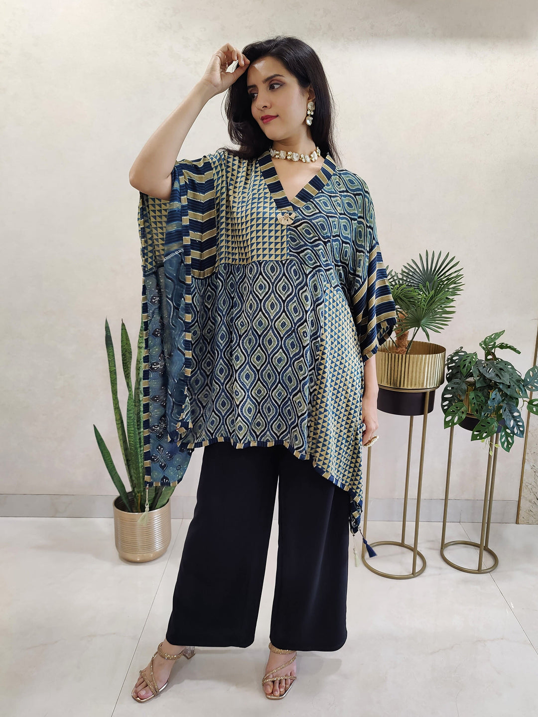 Ajarakh kaftan kurta