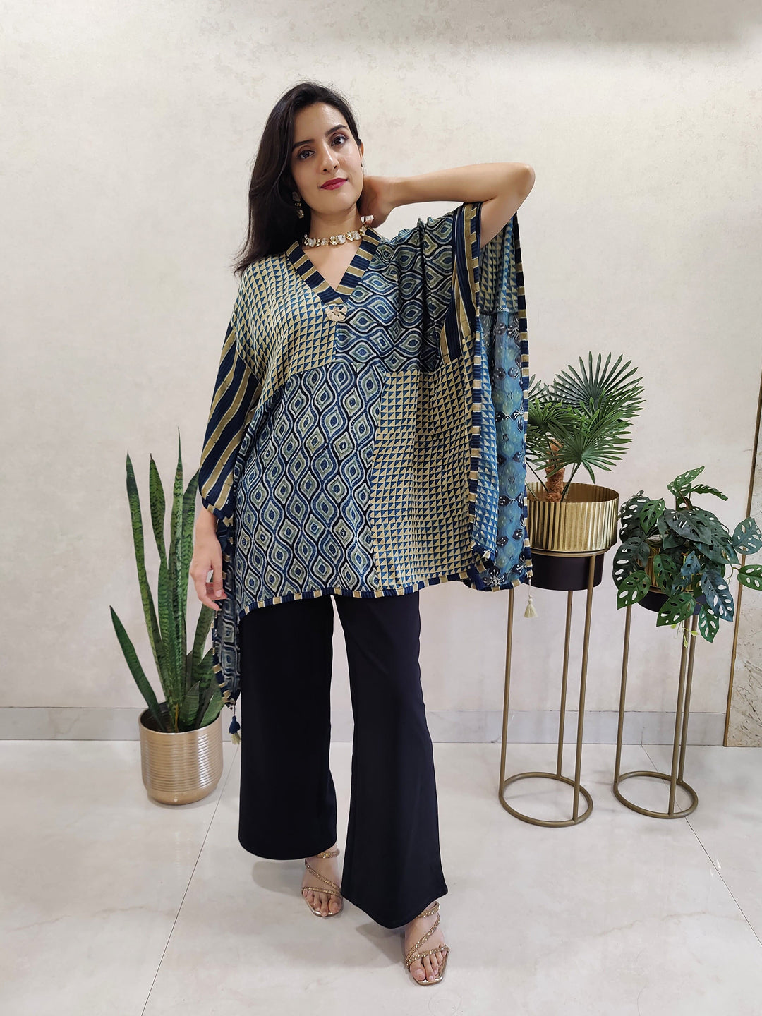 Ajarakh kaftan kurta