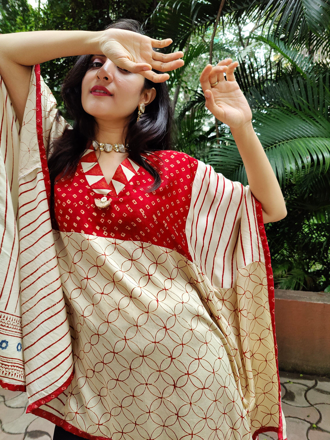 Ajarakh kaftan kurta