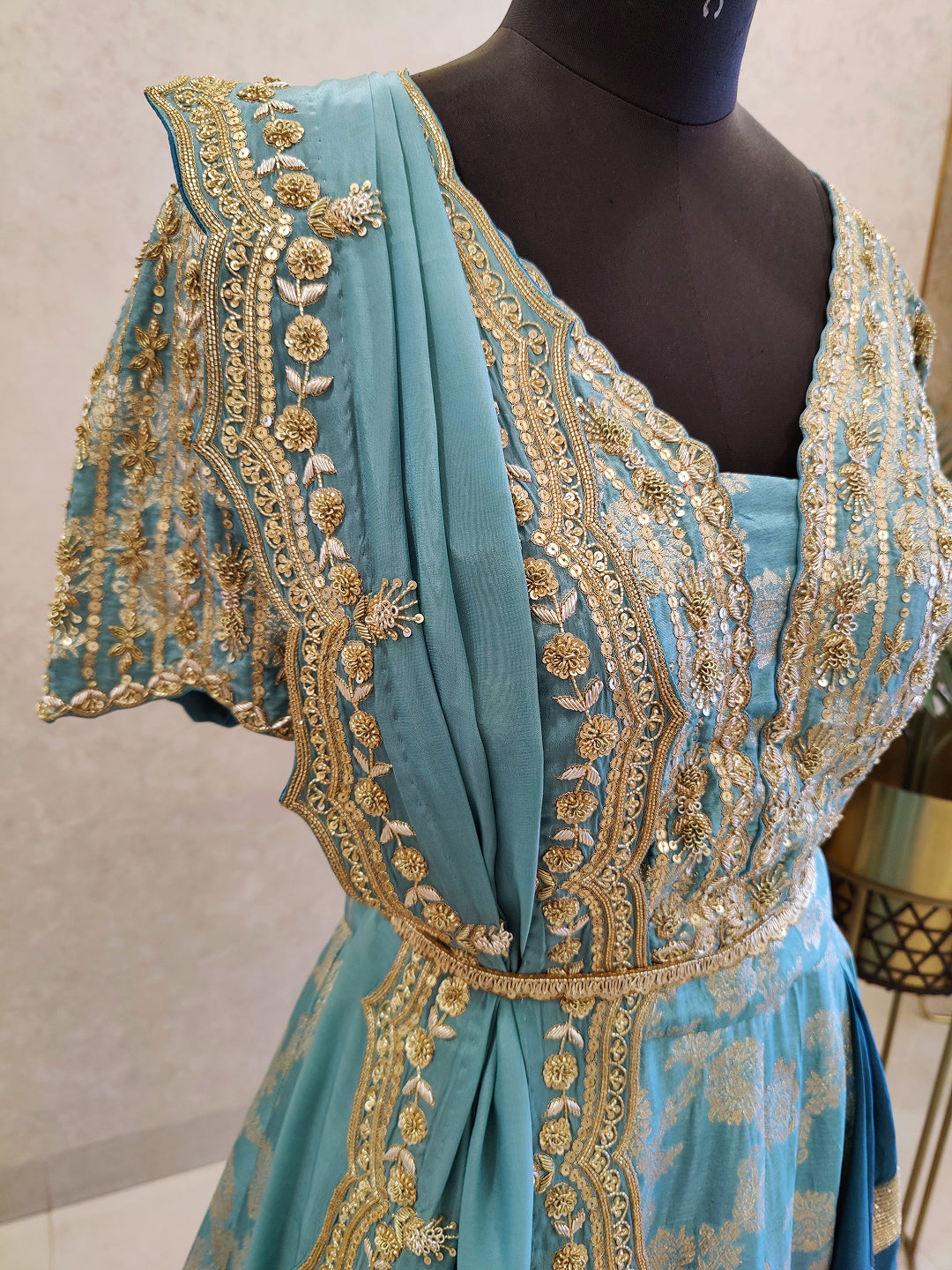 Peacock statement kali lehenga