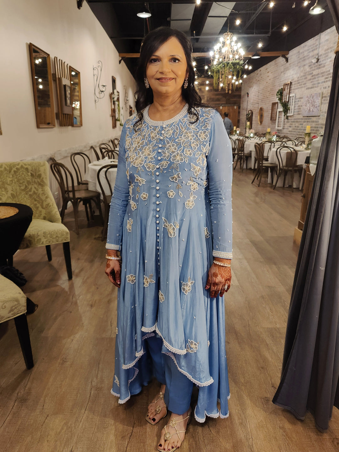 High-low anarkali with pants
