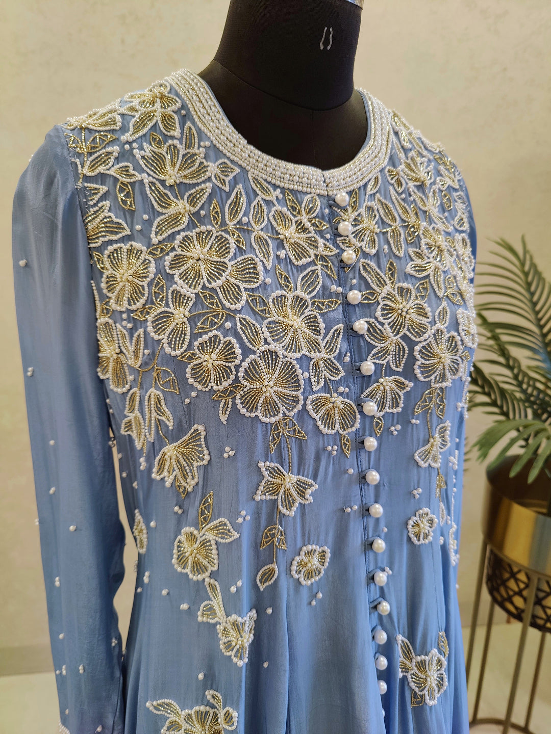 High-low anarkali with pants