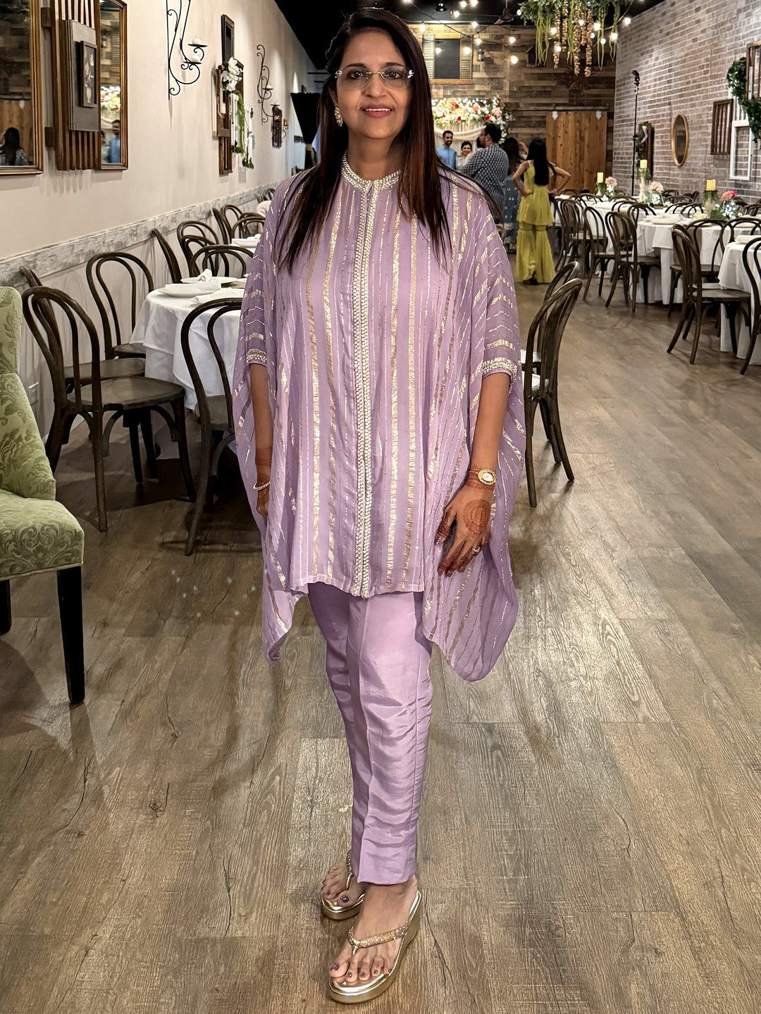 Kaftan style festive top with pants